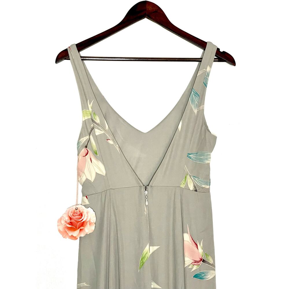 Show Me Your Mumu Jenn Maxi Dress Dove Grey Chiffon Size Small - Picture 8 of 9